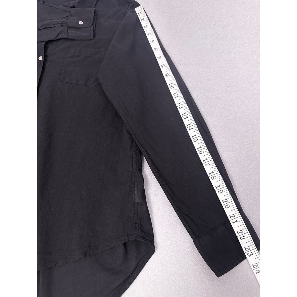 Grayson The Hero Black Cotton Button Up Blouse Relaxed Fit Size 01 XS - Picture 9 of 10
